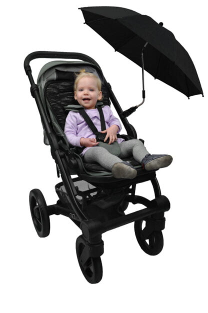 Guarda-sol para carrinho de passeio Preto UV50+ (Stroller Parasol Umbrella Black UV50+) - Image 3