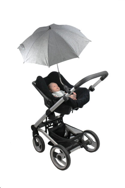 Guarda-sol para carrinho de passeio Cinza UV50+ (Stroller Parasol Umbrella Grey melange UV50+) - Image 5