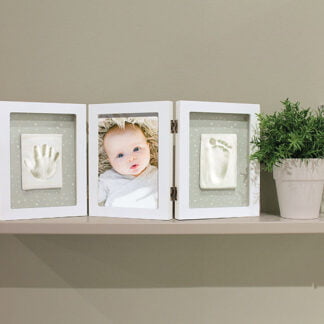Kit de Moldura Tripla (Happy Hands Baby Print Triple Frame Kit White)