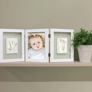 Kit de Moldura Tripla (Happy Hands Baby Print Triple Frame Kit White)